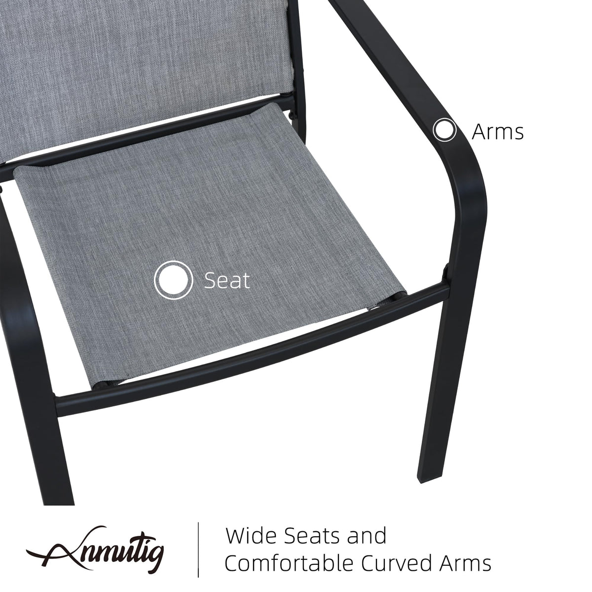 5 Piece Outdoor Dining Set with Grey Stackable Chairs and Square Table O9690