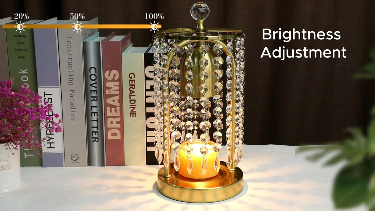 Gold Candle Warmer Lamp with Timer and Dimmer X18765