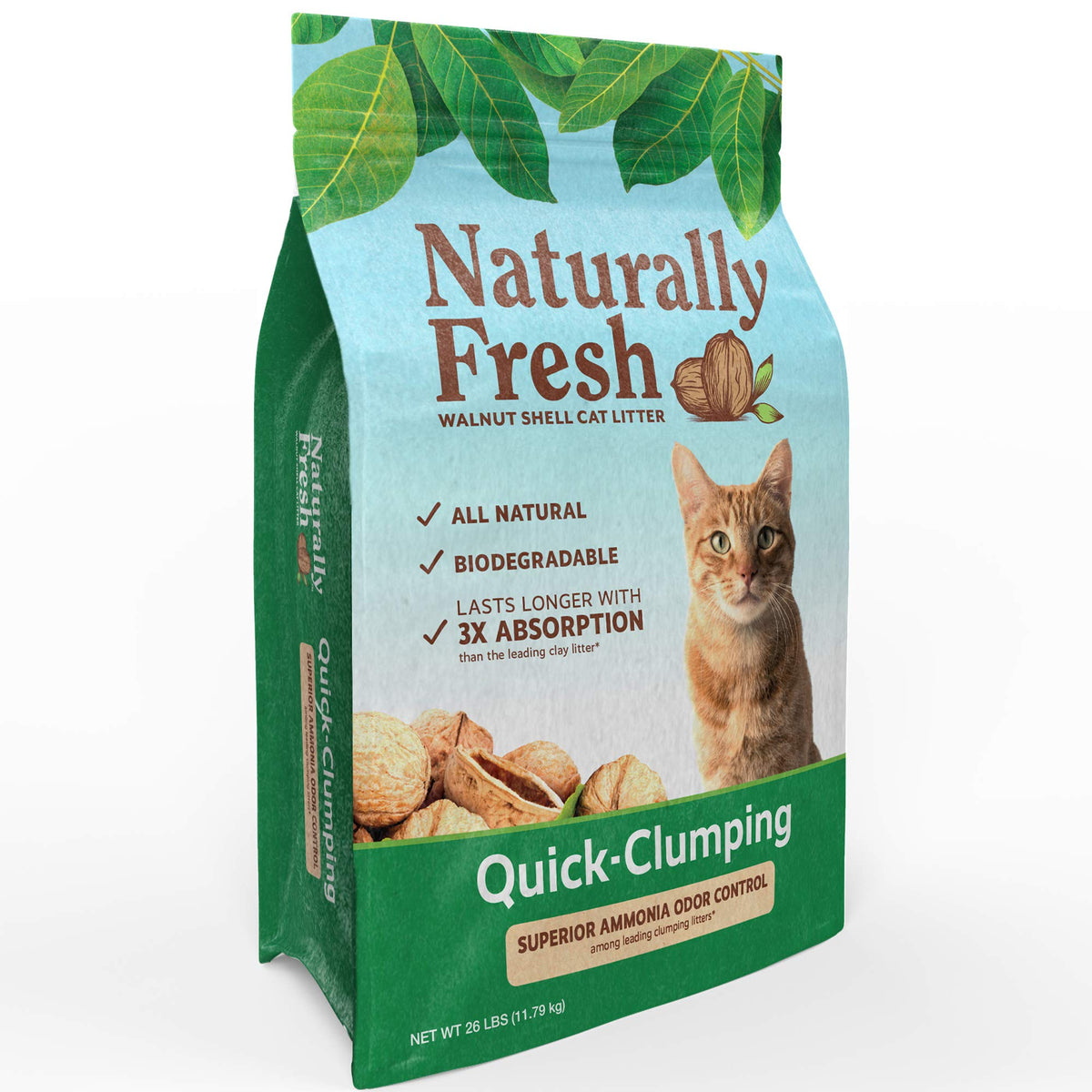 Unscented Walnut Shell Cat Litter 26 Lbs F515
