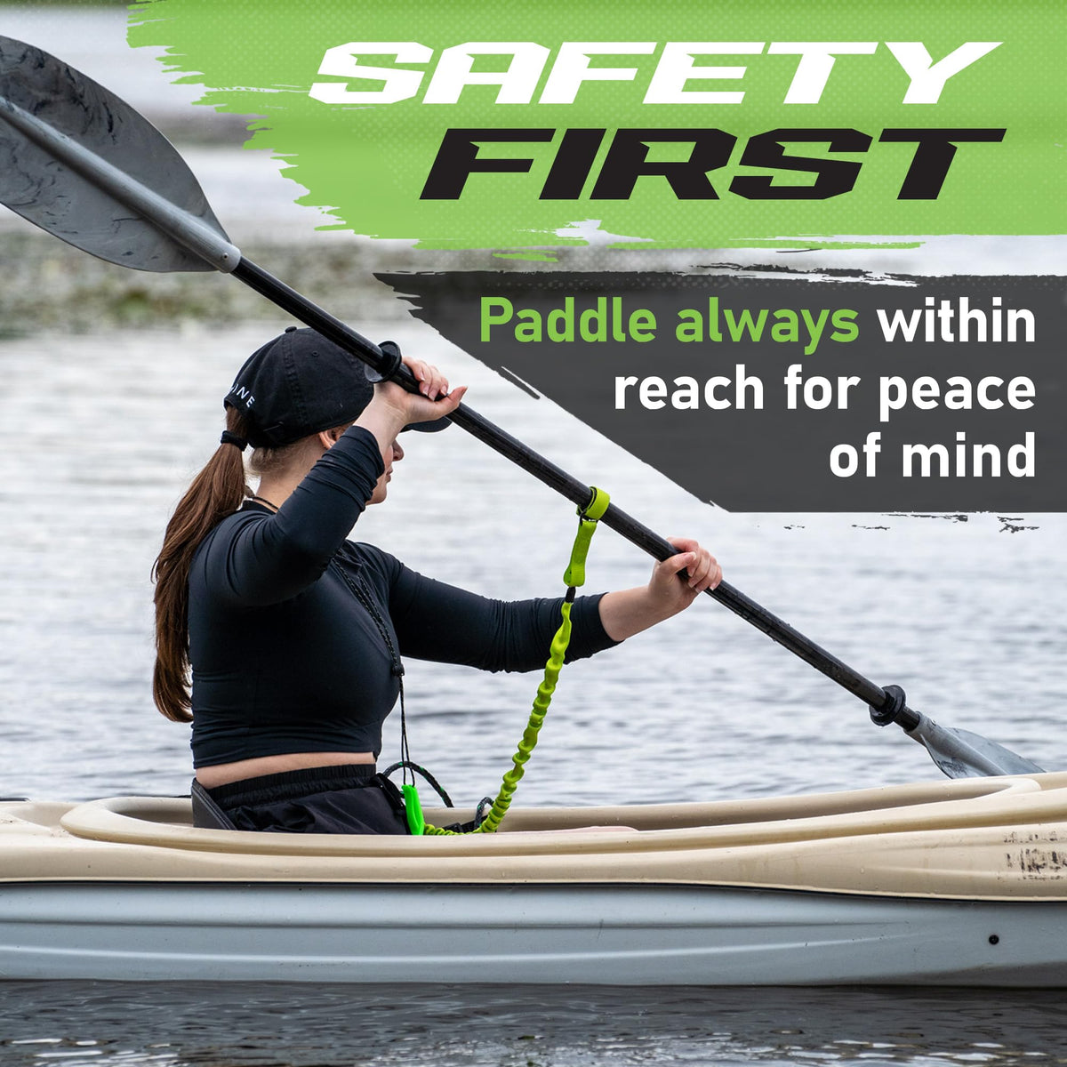 Kayak Paddle Leash with Carabiner Clip H57979