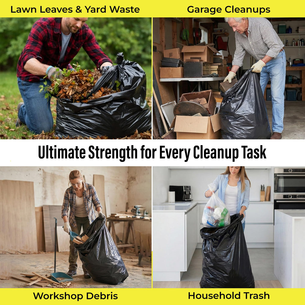 42 Gallon 3 Mil Black Heavy-Duty Trash Bags D235273