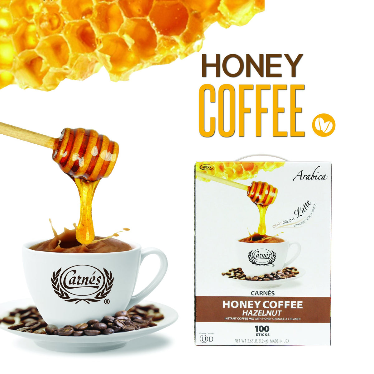 Hazelnut Instant Coffee With Honey, 2.65 Pounds G298