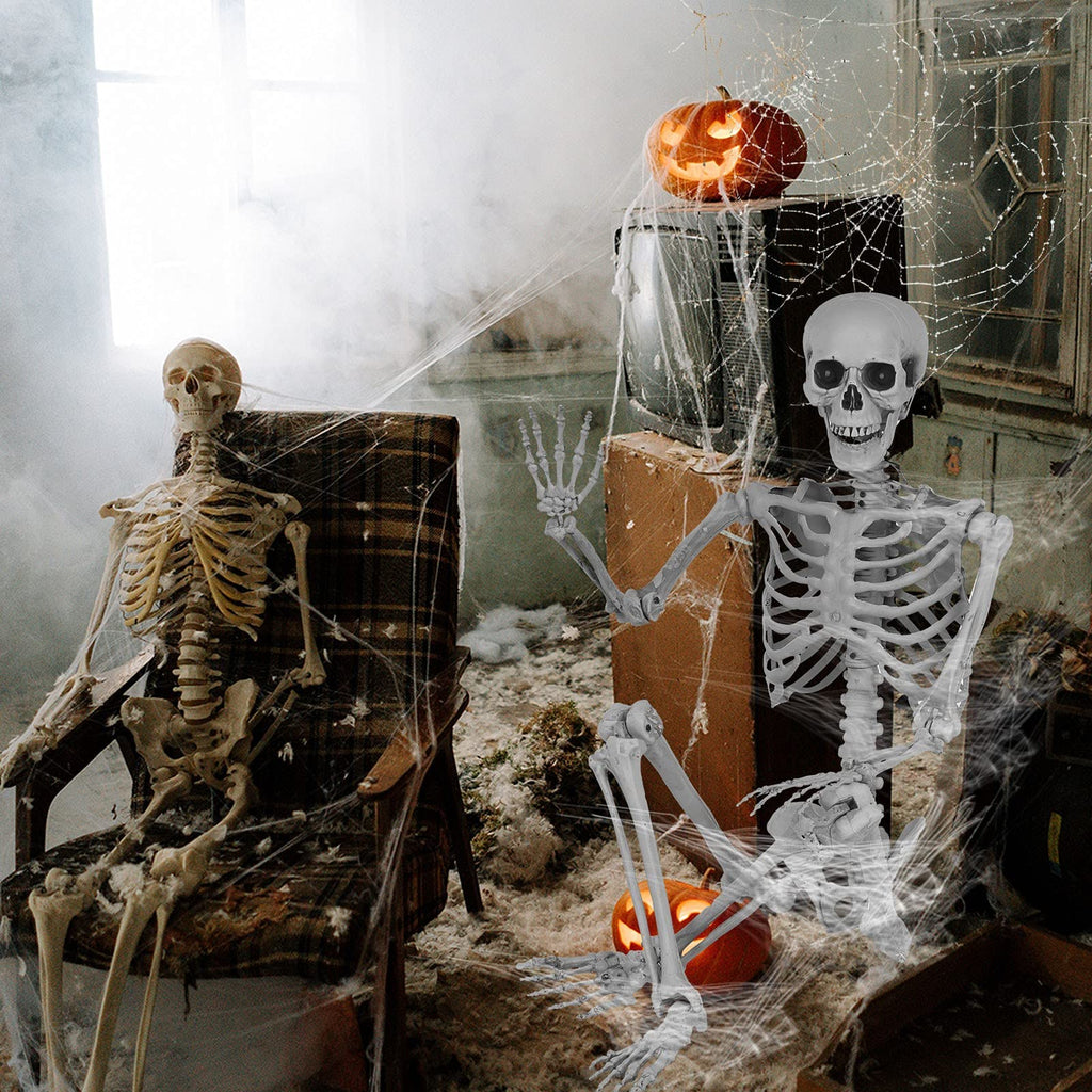 5.4 Ft Lighted Life Size Plastic Skeleton with Movable Joint Q6029