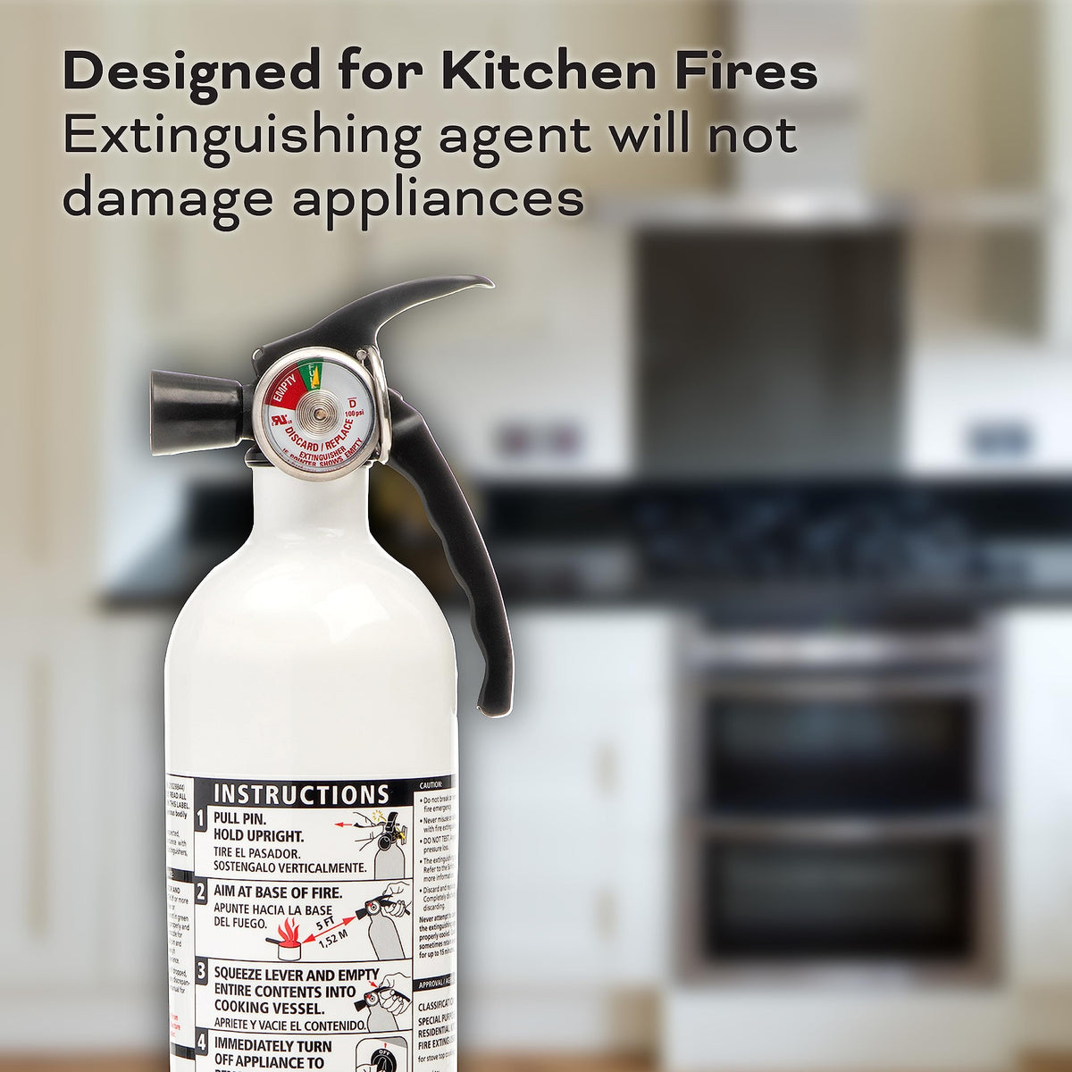 White 3.9 Lbs. Fire Extinguisher with Wall Mount I25083