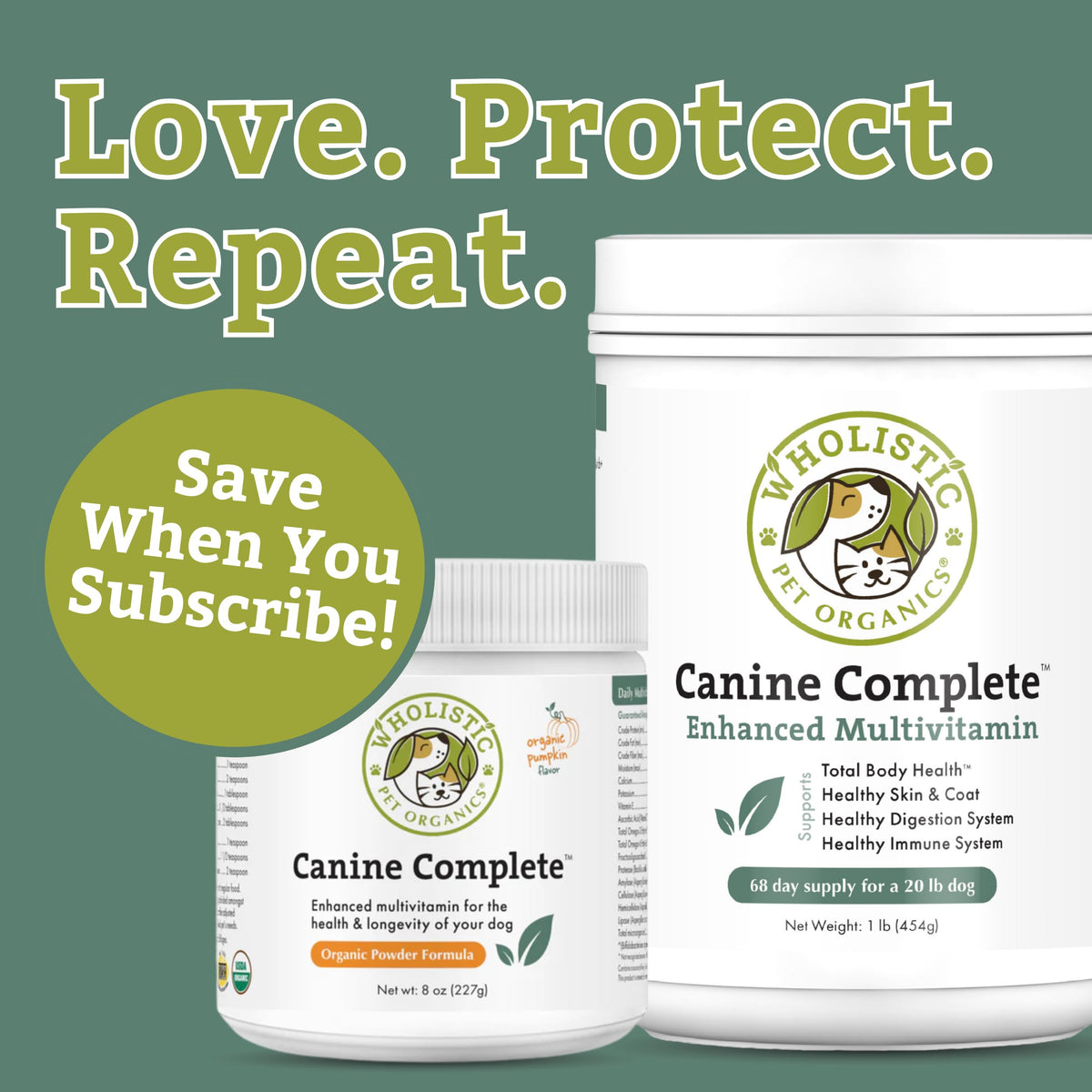 Organic Dog Vitamins, 1 Lb, 45 Scoops K45953