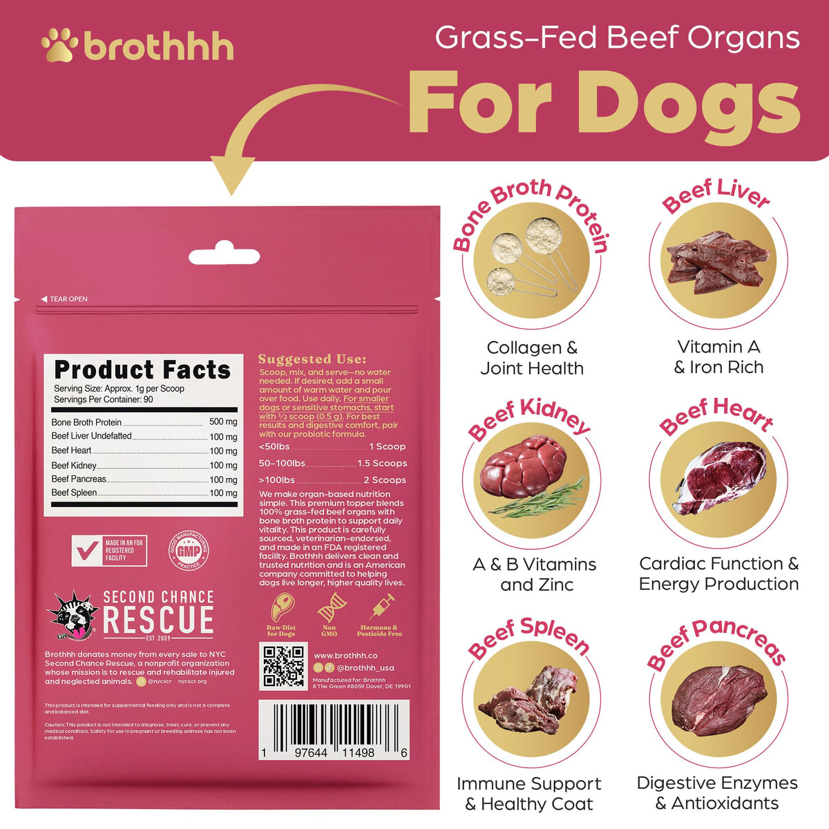 Beef Organ Bone Broth Meal Topper for Dogs Q633