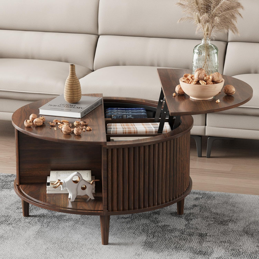 Round Lift Top Coffee Table with Storage C949748
