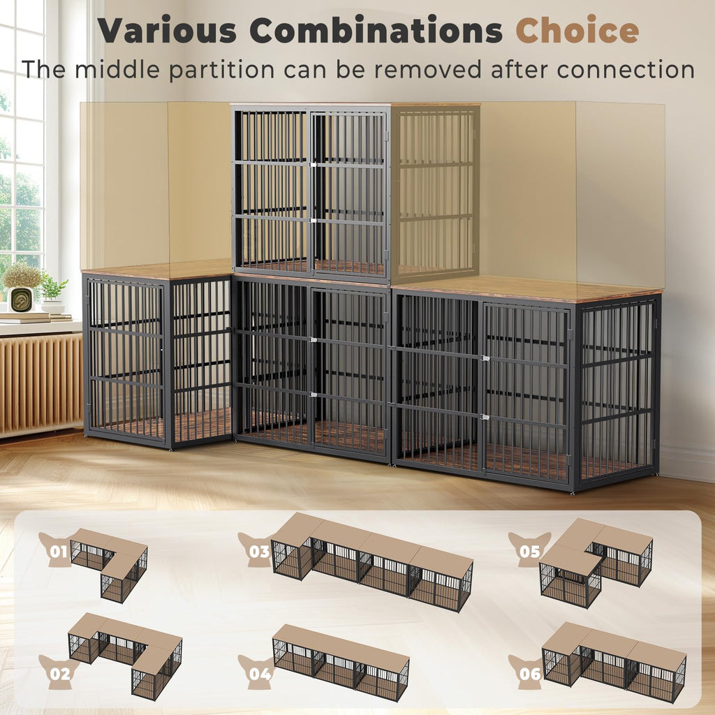 48'' XXL Dog Crate Furniture with 3 Doors U9095