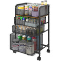 4-Tier Rolling Utility Cart with 3 Drawers T297