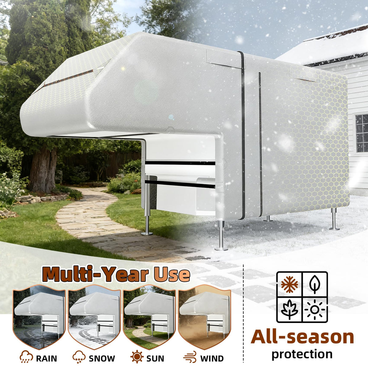 10-12ft Truck Camper Cover 300D Oxford W56625