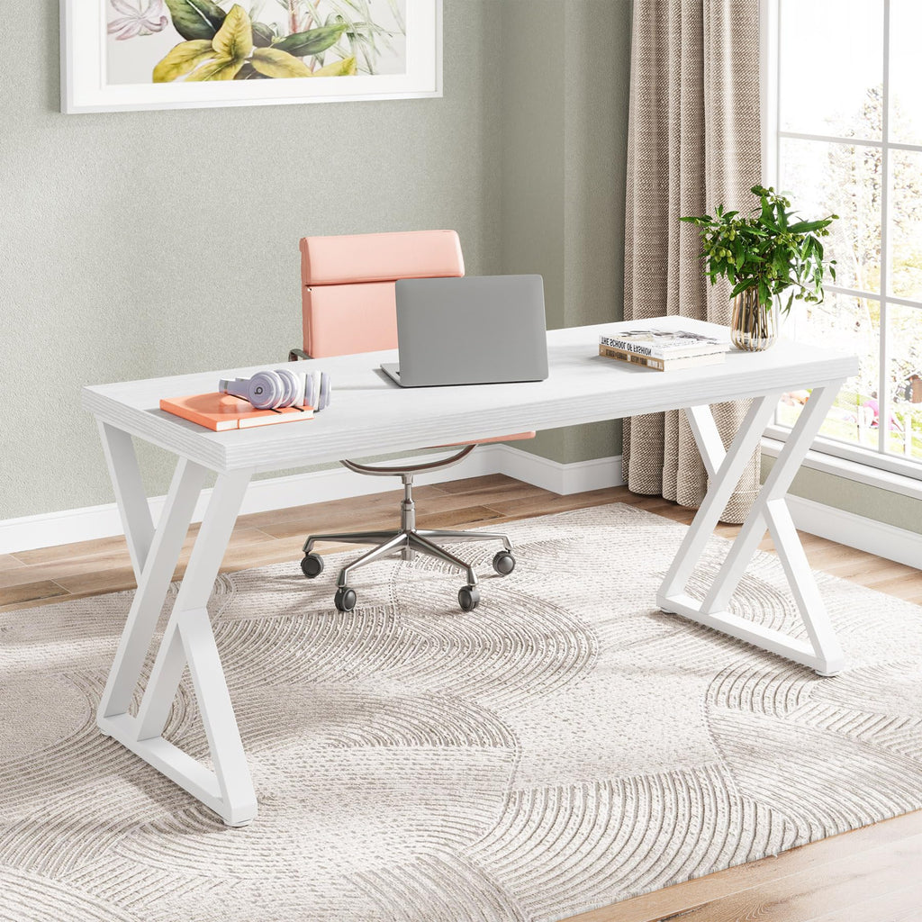 55 inch White Writing Computer Desk I8811