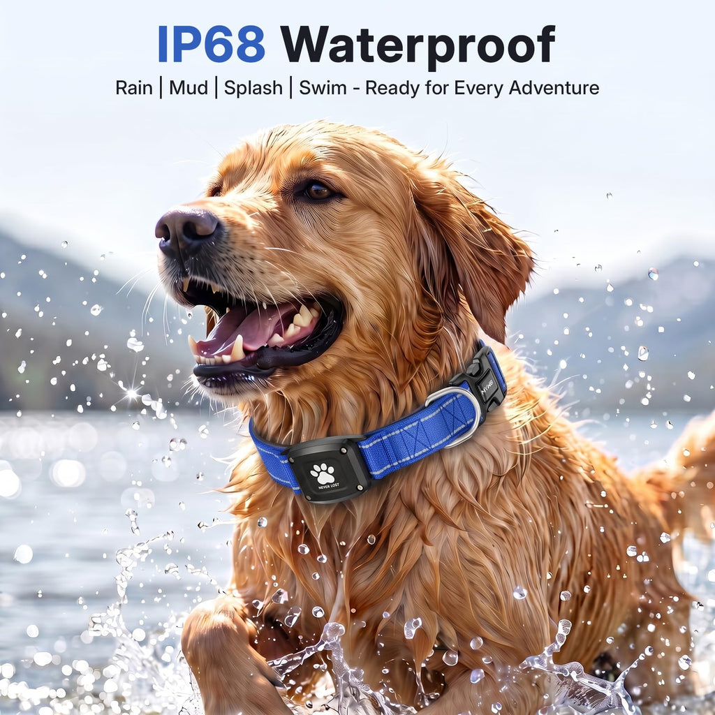 GPS Dog Collar with Tracker, Waterproof, Blue, L E5746