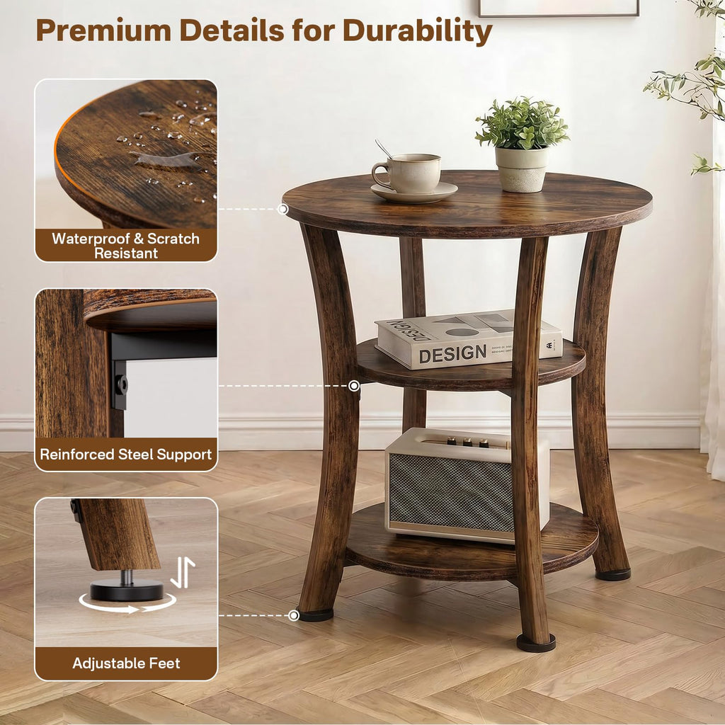 3 Tier Round End Table B986