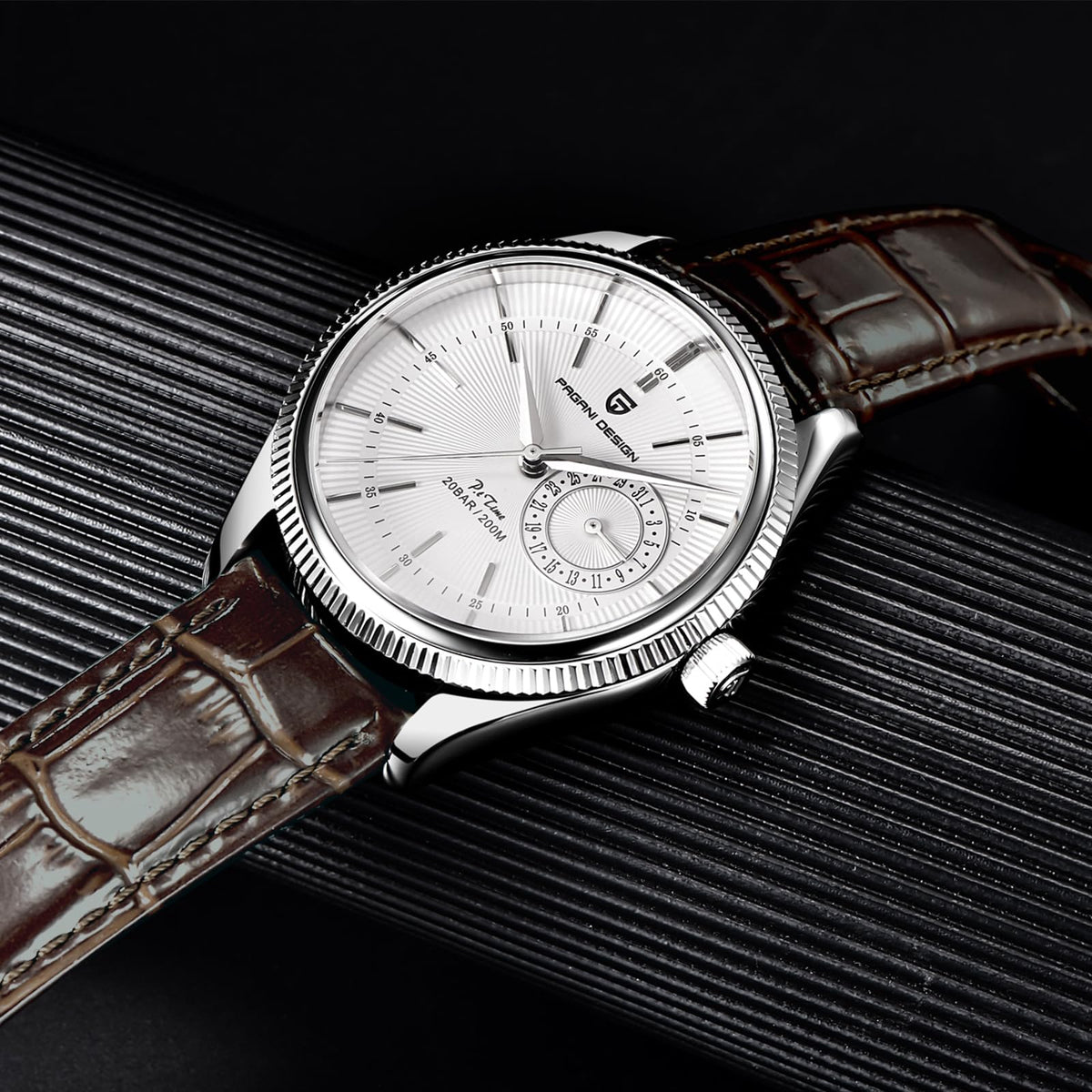 40mm Stainless Steel Quartz Wristwatch with Date Display Z77688