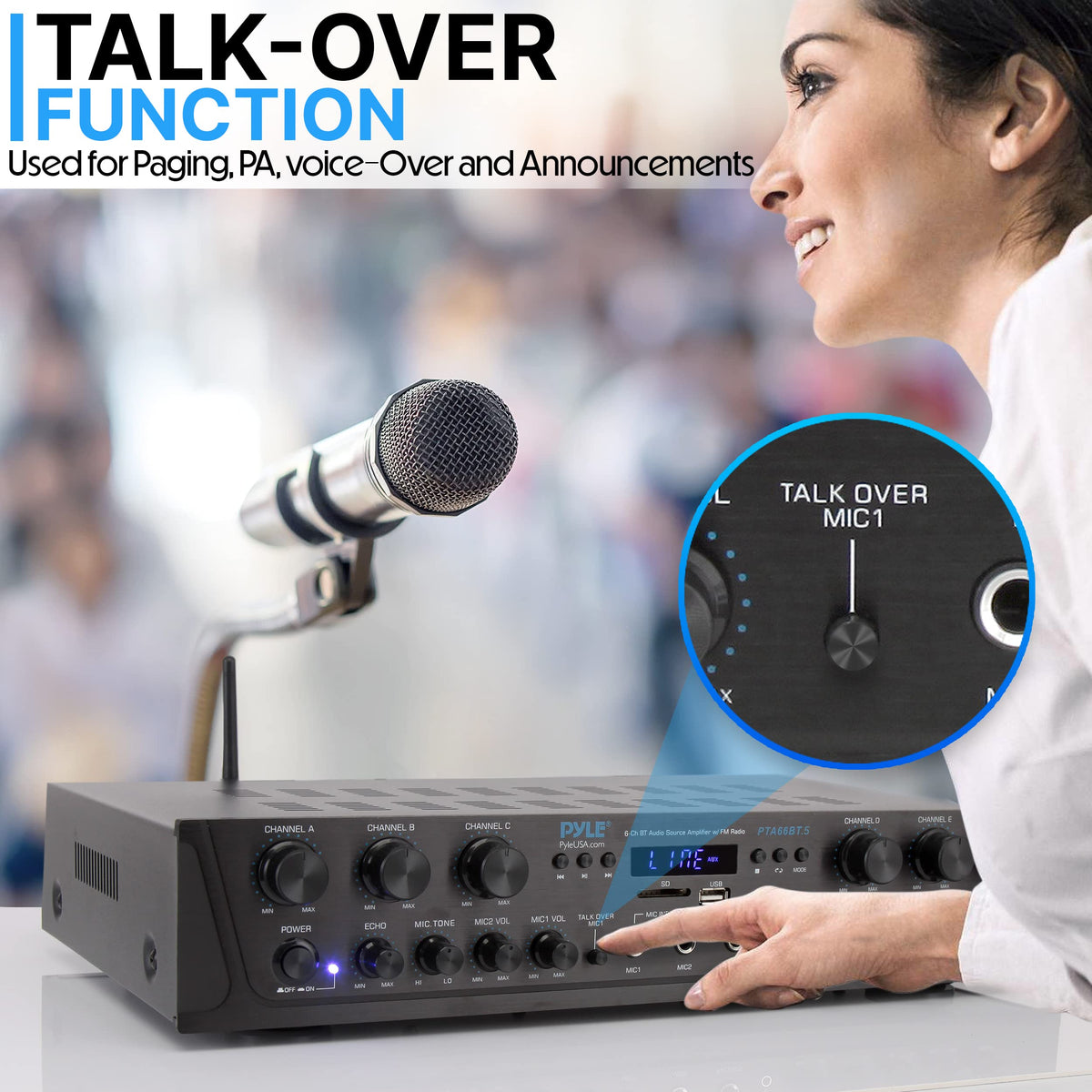 6 Channel 600 Watt Bluetooth Home Audio Amplifier F8973