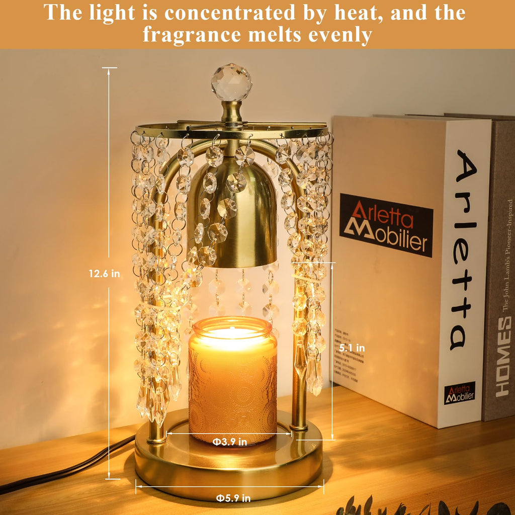 Gold Candle Warmer Lamp with Timer and Dimmer X18765