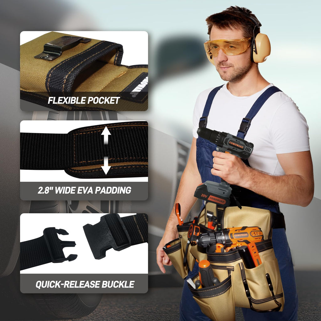 Tool Belt with Adjustable Belt & Magnetic Zone V931924