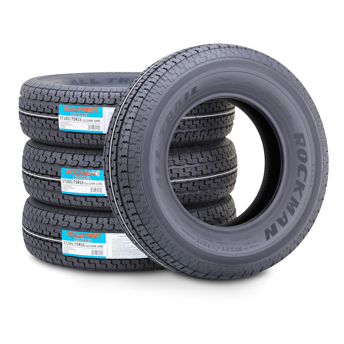 Heavy Duty Trailer Tire ST205/75R15 10-Ply Set4 X6957