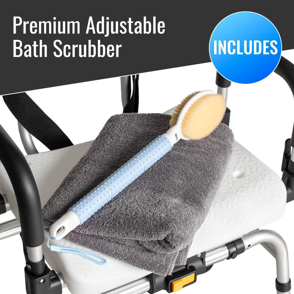Extra-Wide 360lb Capacity Non-Slip Padded Shower Chair & Transfer Bench B43786