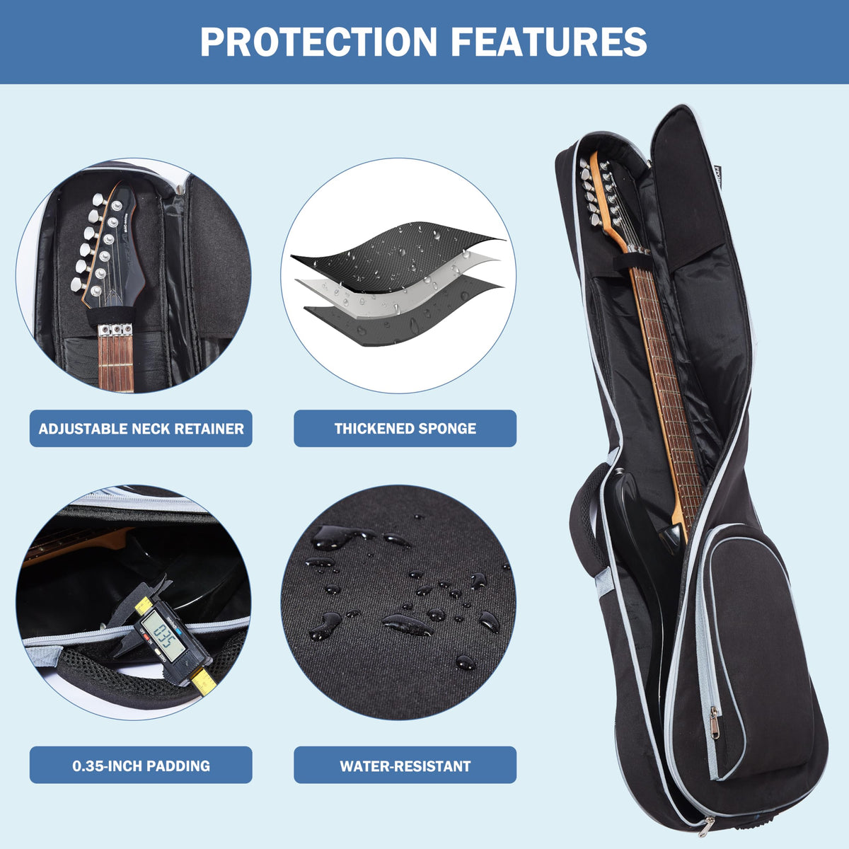 40 Inch 7mm Padded Waterproof Electric Guitar Gig Bag Z5831