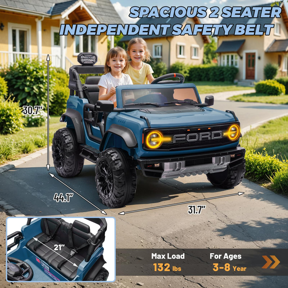 2 Seater 24V Electric Ride On Truck with Remote Control E92853