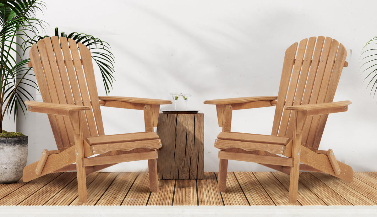 Wooden Folding Adirondack Chair Set of 2 O822