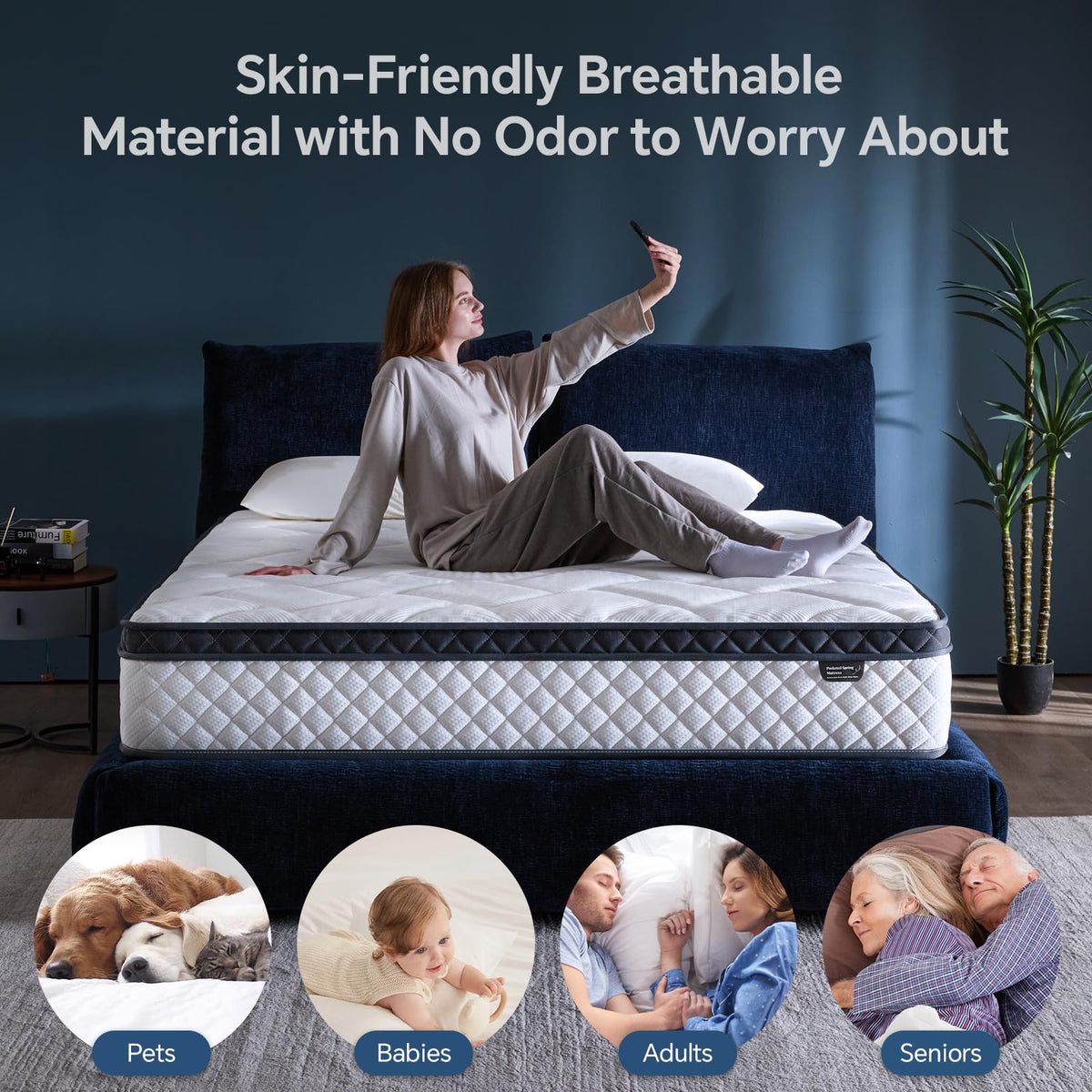 10 Inch Twin Hybrid Mattress in a Box with Pocket Spring & Memory Foam P4110