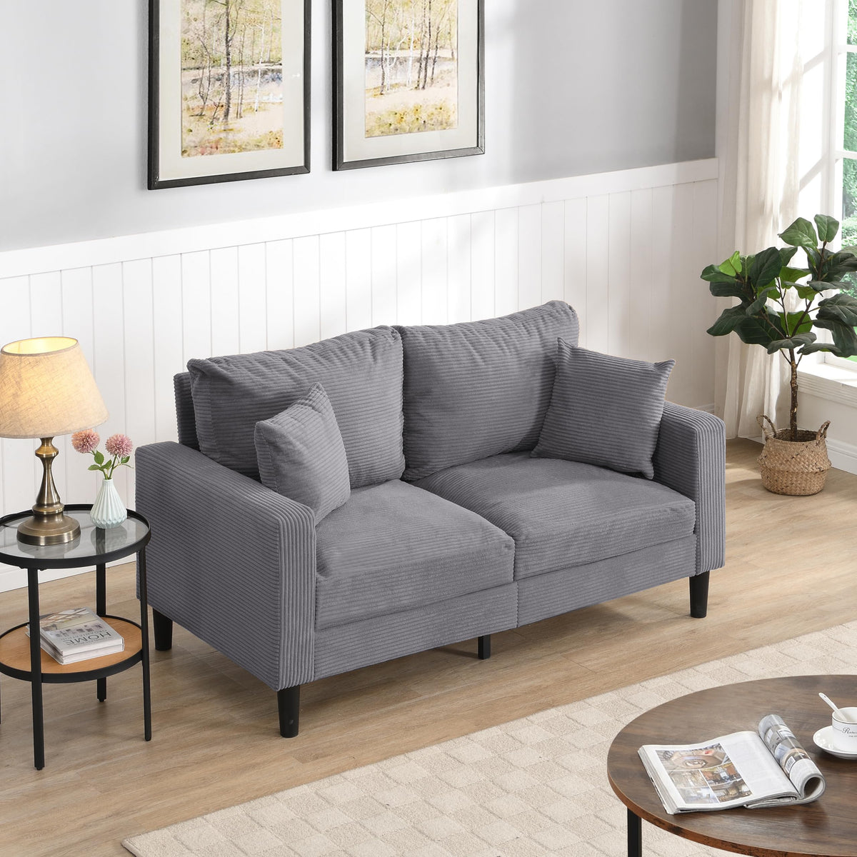 Light Gray Upholstered Sofa L6776