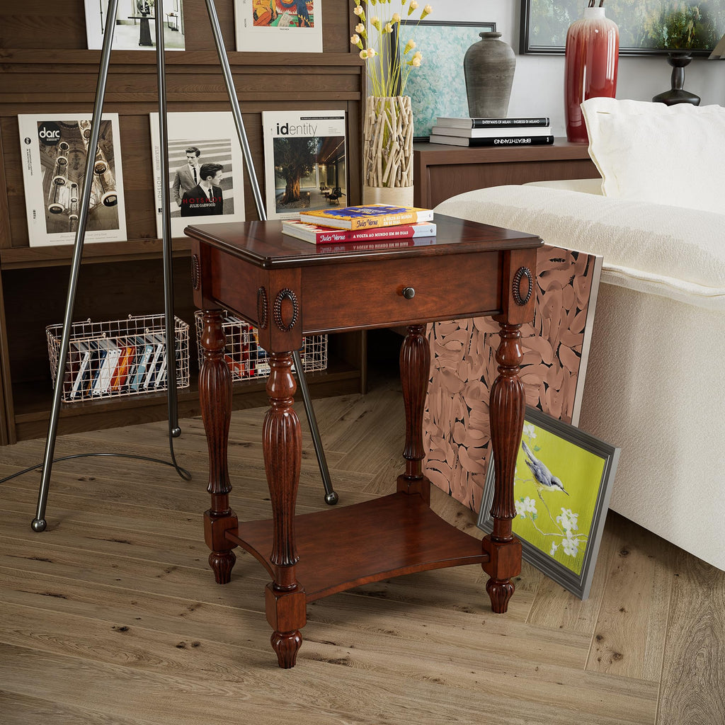Side Table with Drawer and Storage Shelf H95381