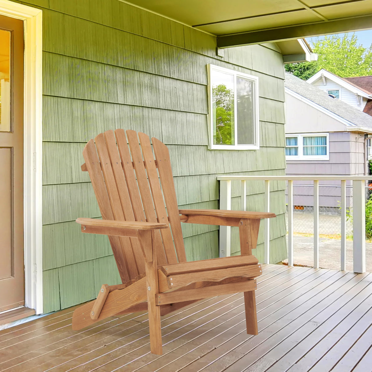 Wooden Folding Adirondack Chair Set of 2 O822