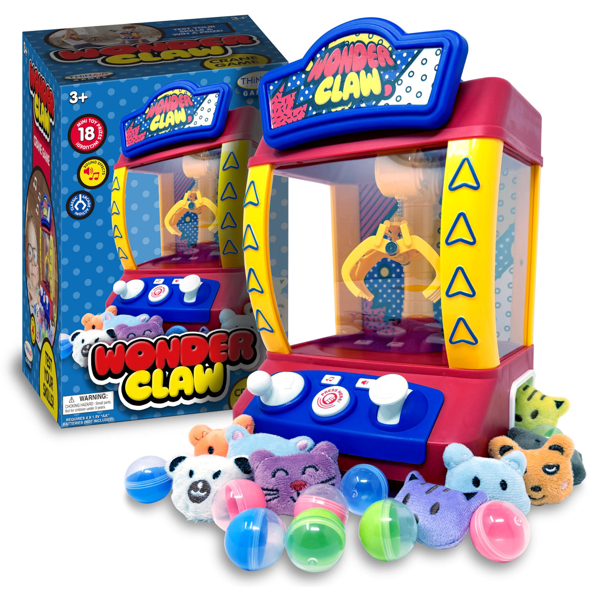 Claw Machine Crane Game with 9 Stuffed Animal Prizes and 9 Balls B565