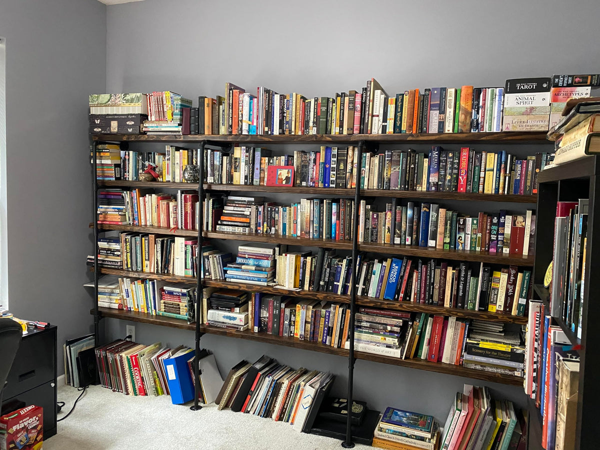 Industrial Pipe 5-Tier Wall Mount Bookshelf T2087