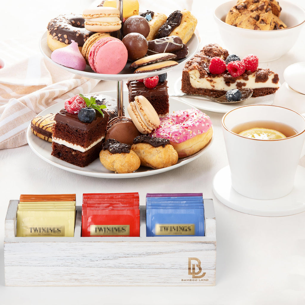 Wooden 3 Slot Tea Bag Organizer F967