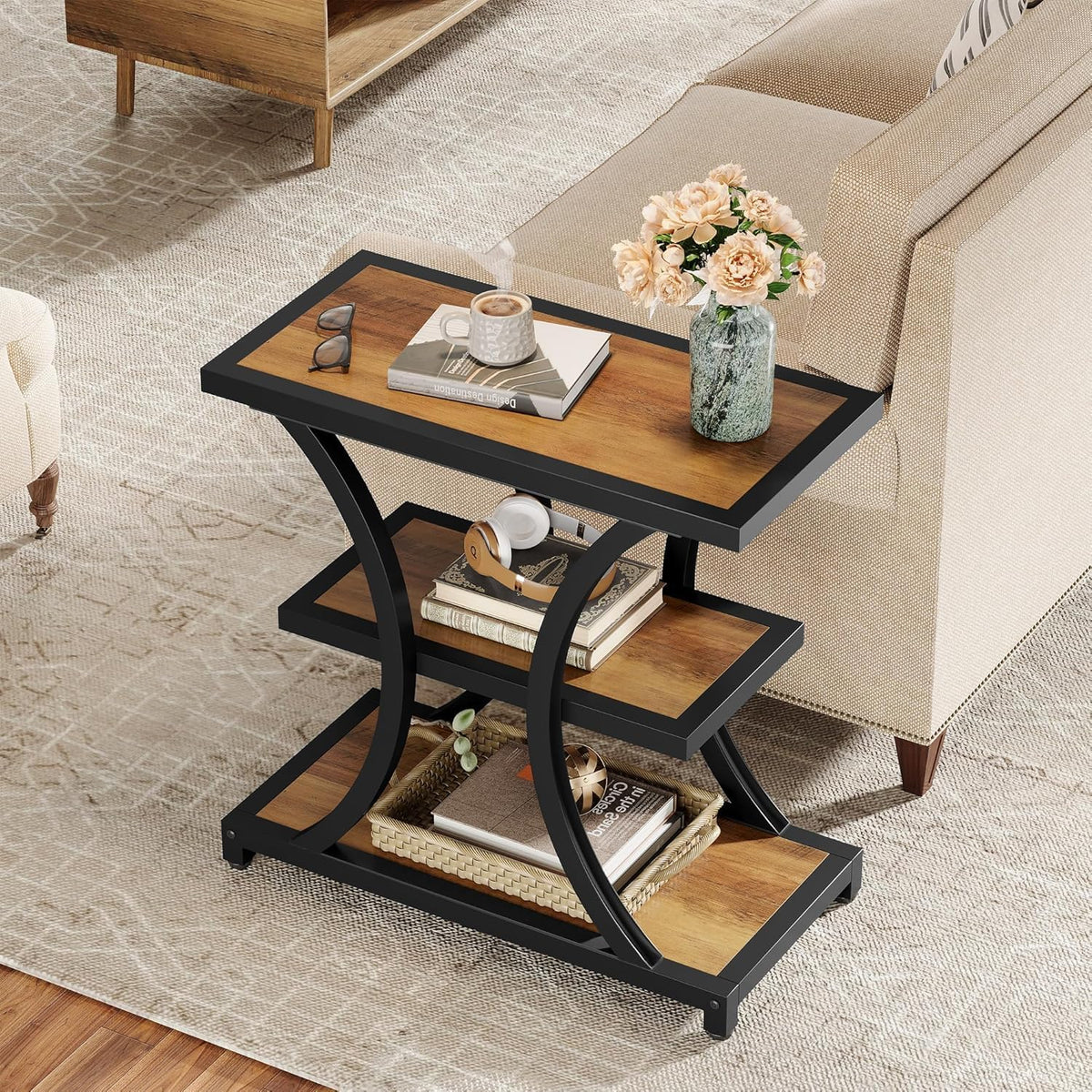 3-Tier Storage End Table O634