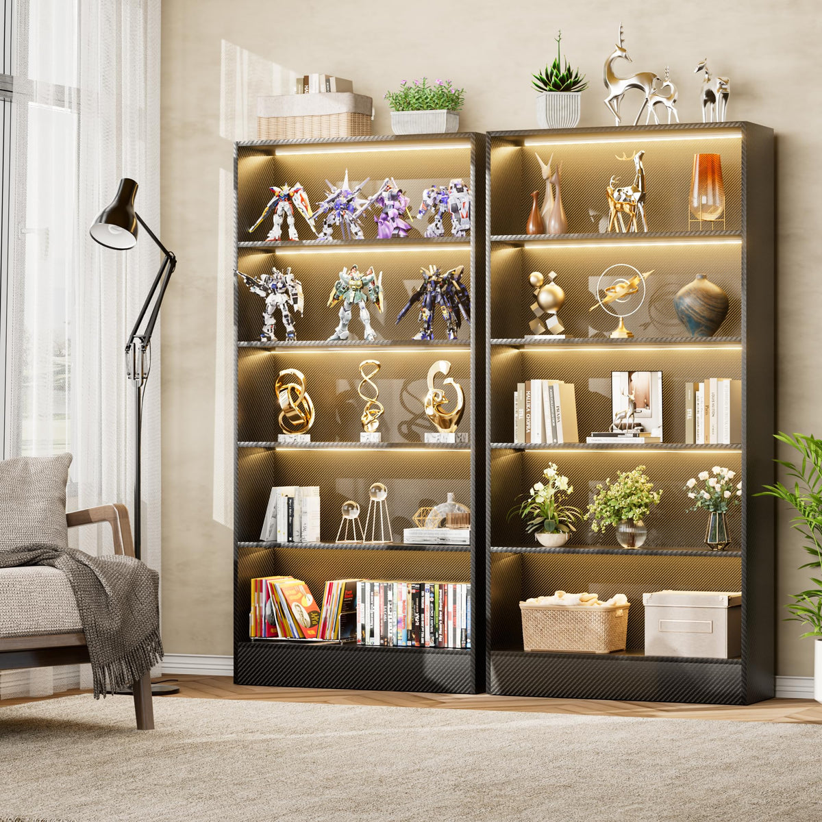 Black 5-Tier Wooden Bookshelf B869