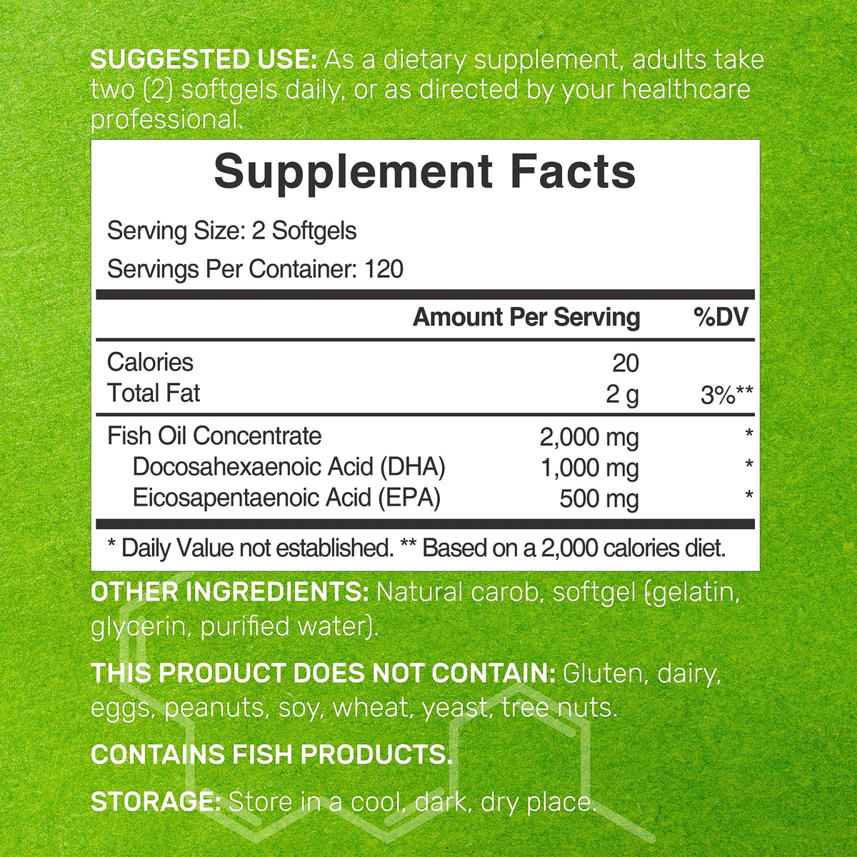 240 Softgels Lemon Flavor DHA 1000mg EPA 500mg Omega-3 Softgels X1004