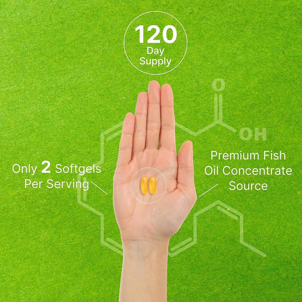240 Softgels Lemon Flavor DHA 1000mg EPA 500mg Omega-3 Softgels X1004